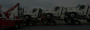 Truck being towed