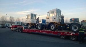 Truck being towed